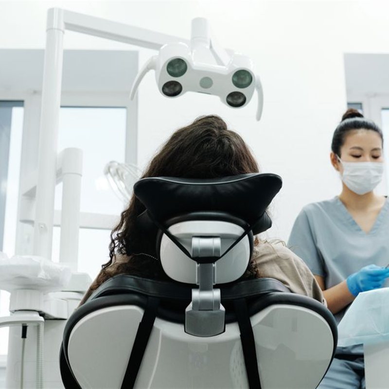 A gentle exam and cleaning in the chair with modern, comfortable tools.